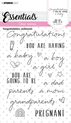 SL Clear Stamp Congratulations Sentiments Essentials 105x148x3mm 1 PC nr.175-1