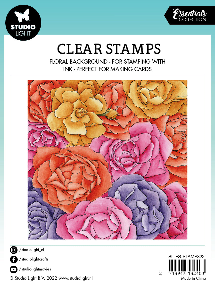SL Clear Stamp Rozes Background Essentials 140x140x3mm 1 PC nr.322-4