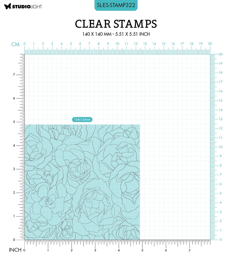 SL Clear Stamp Rozes Background Essentials 140x140x3mm 1 PC nr.322-2