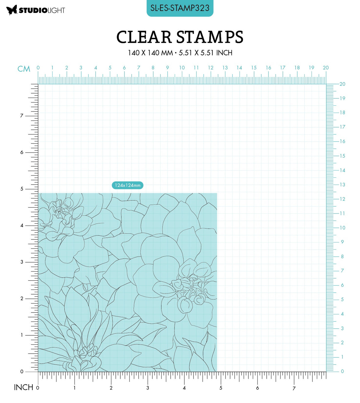 SL Clear Stamp Dahlia Background Essentials 140x140x3mm 1 PC nr.323-2