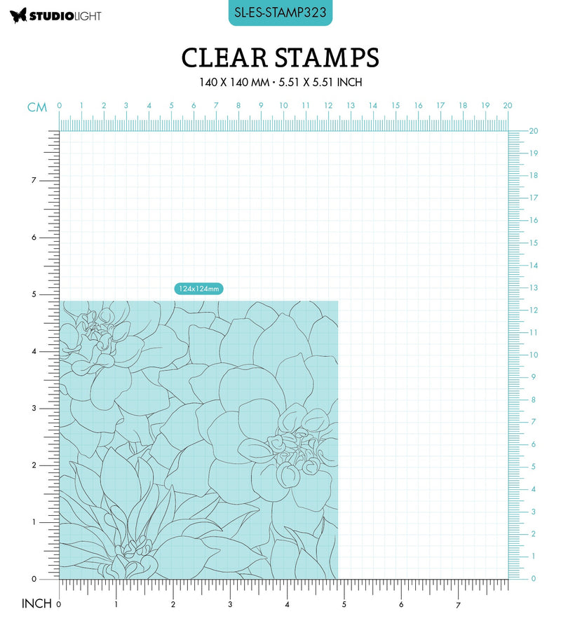 SL Clear Stamp Dahlia Background Essentials 140x140x3mm 1 PC nr.323-2