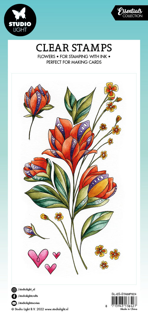 SL Clear Stamp Striped Bouquet Essentials 80x140x3mm 5 PC nr.324-4
