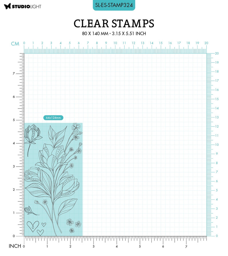 SL Clear Stamp Striped Bouquet Essentials 80x140x3mm 5 PC nr.324-2