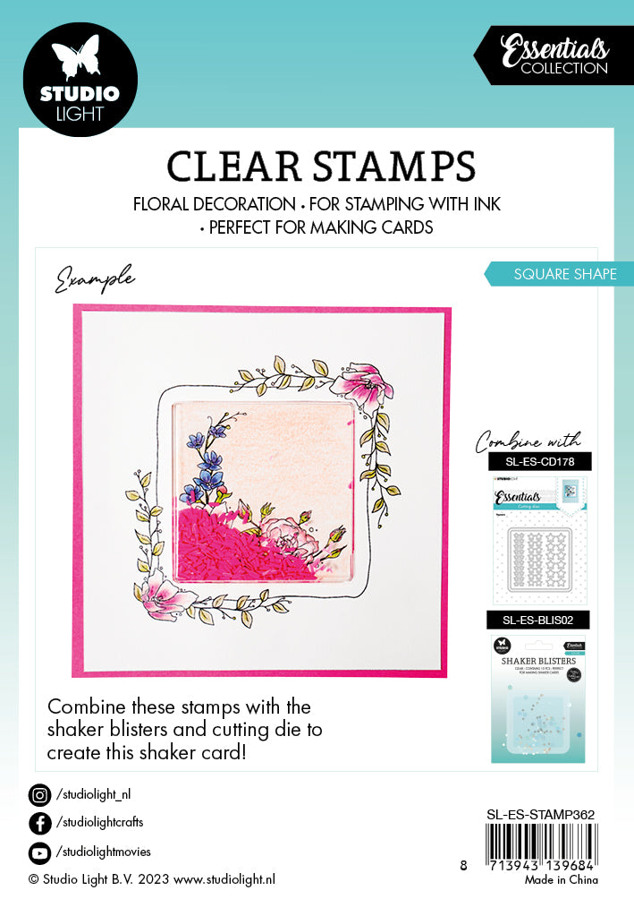 SL Clear Stamp Square Essentials 100x99x3mm 3 PC nr.362-4