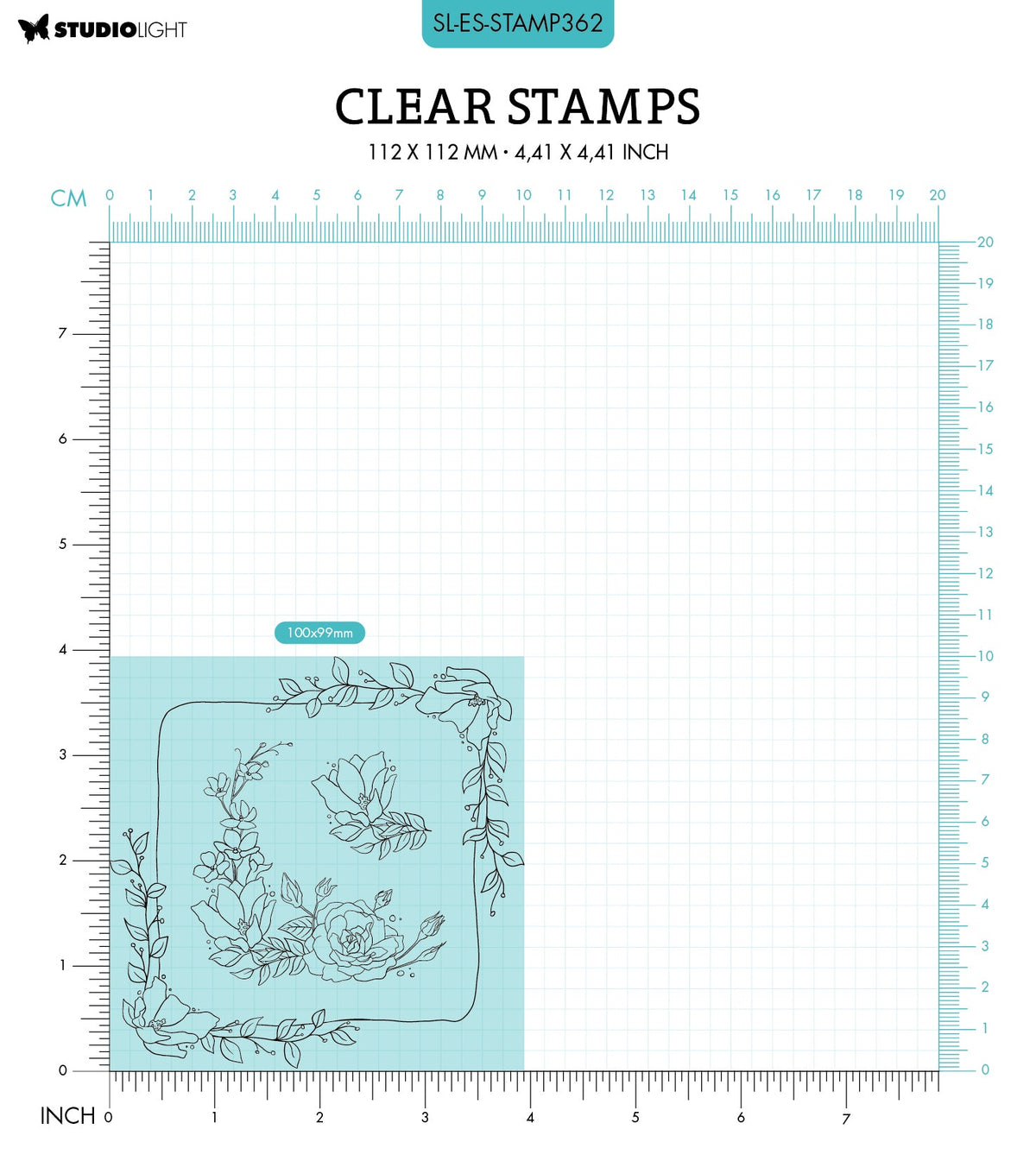 SL Clear Stamp Square Essentials 100x99x3mm 3 PC nr.362-2