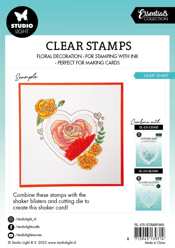 SL Clear Stamp Heart Essentials 100x100x3mm 6 PC nr.365-4