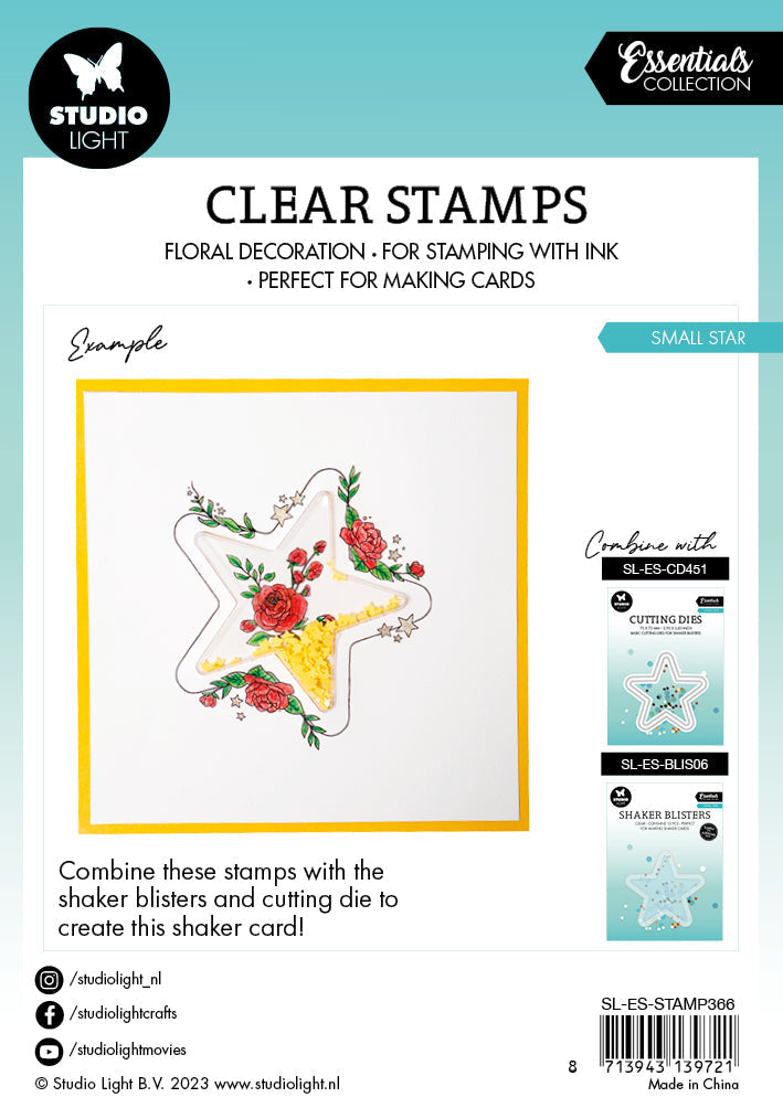 SL Clear Stamp Small Star Essentials 99x99x3mm 9 PC nr.366-4