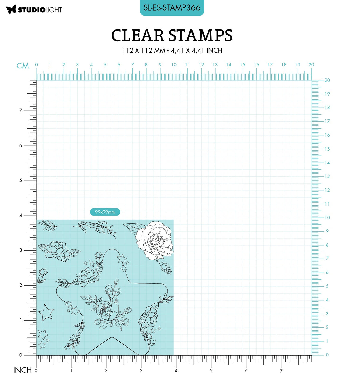 SL Clear Stamp Small Star Essentials 99x99x3mm 9 PC nr.366-2