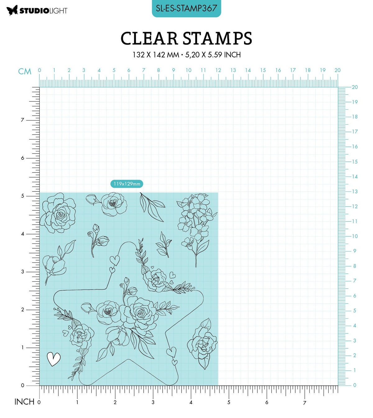 SL Clear Stamp Big Star Essentials 119x129x3mm 11 PC nr.367-2