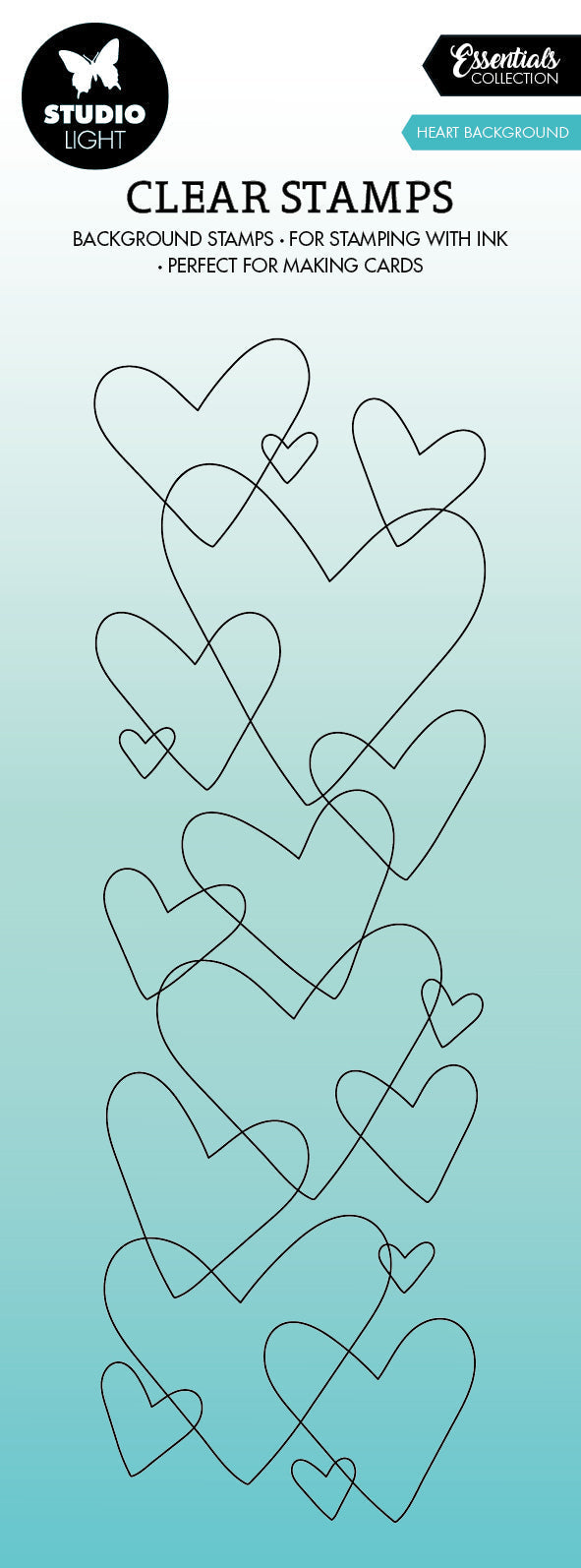 SL Clear Stamp Heart Background Essentials 68x204x3mm 1 PC nr.372-1