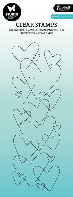 SL Clear Stamp Heart Background Essentials 68x204x3mm 1 PC nr.372-1