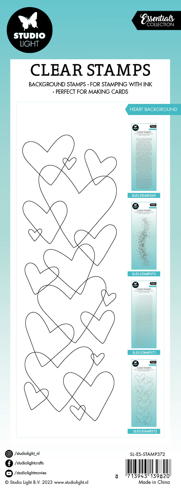 SL Clear Stamp Heart Background Essentials 68x204x3mm 1 PC nr.372-4