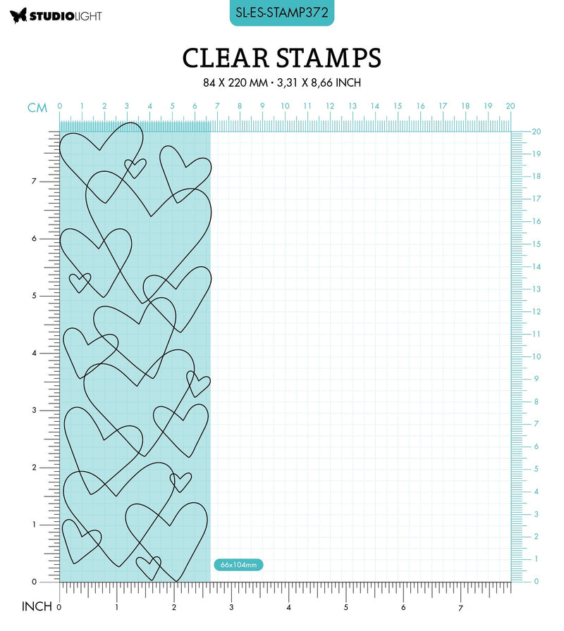 SL Clear Stamp Heart Background Essentials 68x204x3mm 1 PC nr.372-2
