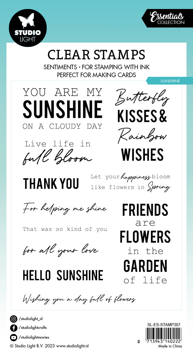 SL Clear Stamp Sunshine Sentiments Essentials 93x136x3mm 11 PC nr.387-3