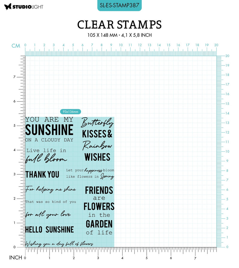 SL Clear Stamp Sunshine Sentiments Essentials 93x136x3mm 11 PC nr.387-2