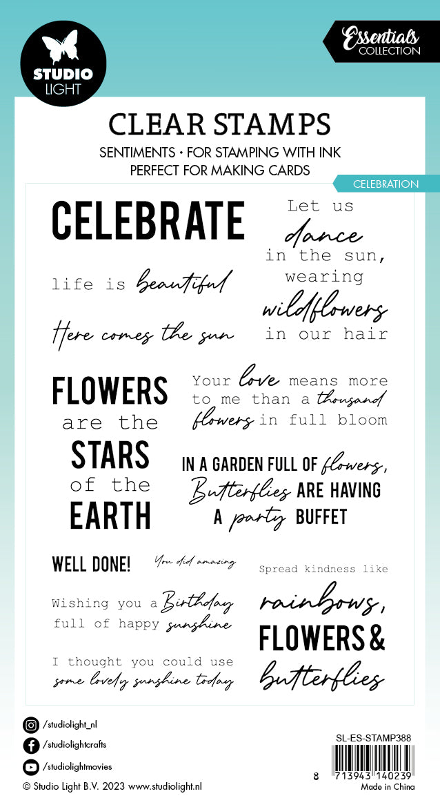SL Clear Stamp Celebrate Sentiments Essentials 93x136x3mm 12 PC nr.388-3