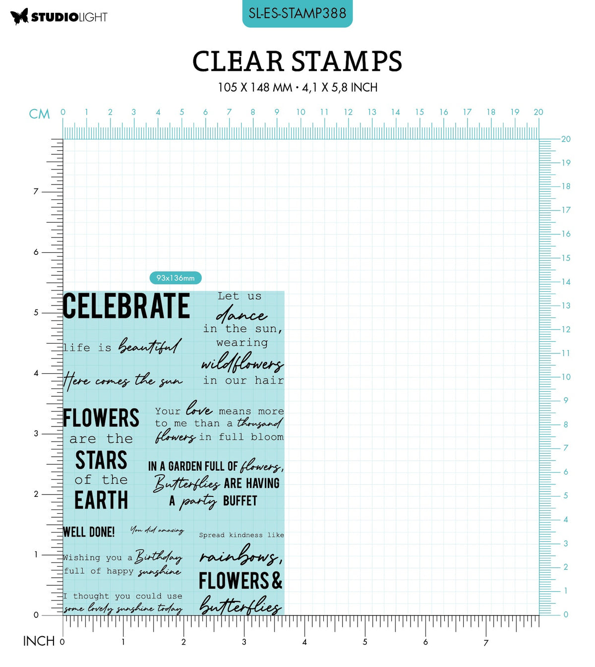 SL Clear Stamp Celebrate Sentiments Essentials 93x136x3mm 12 PC nr.388-2