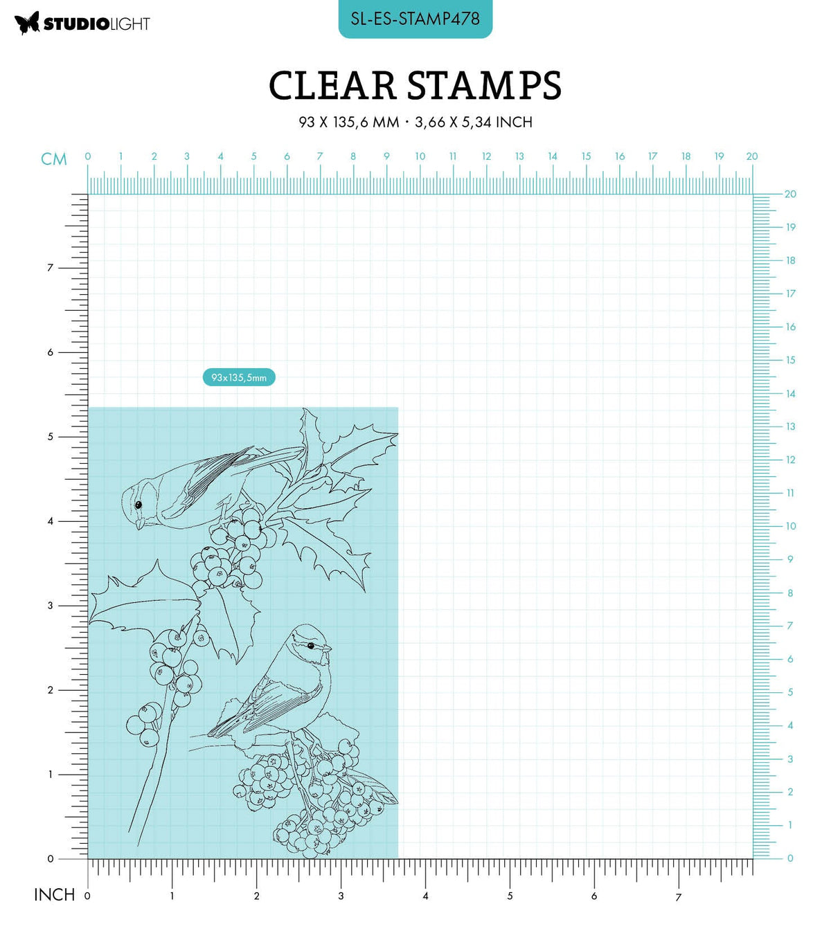 SL Tampon Transparent Oiseaux d'Hiver Essentiels 93x135,6x3mm 2 Pièces réf.478-2