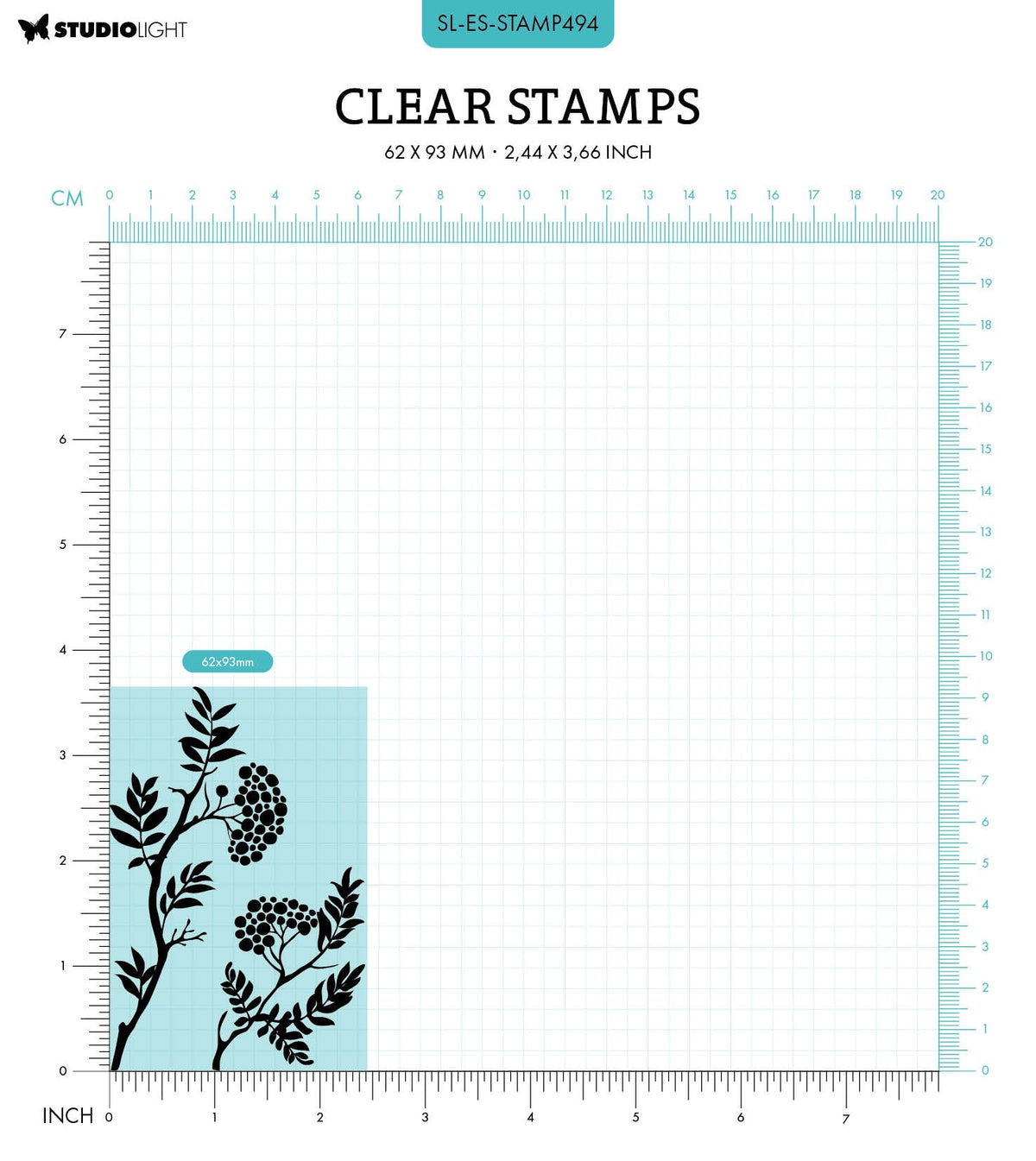 SL Clear Stamp Berry Branch Essentials 62x93x3mm 2 PC nr.494-2