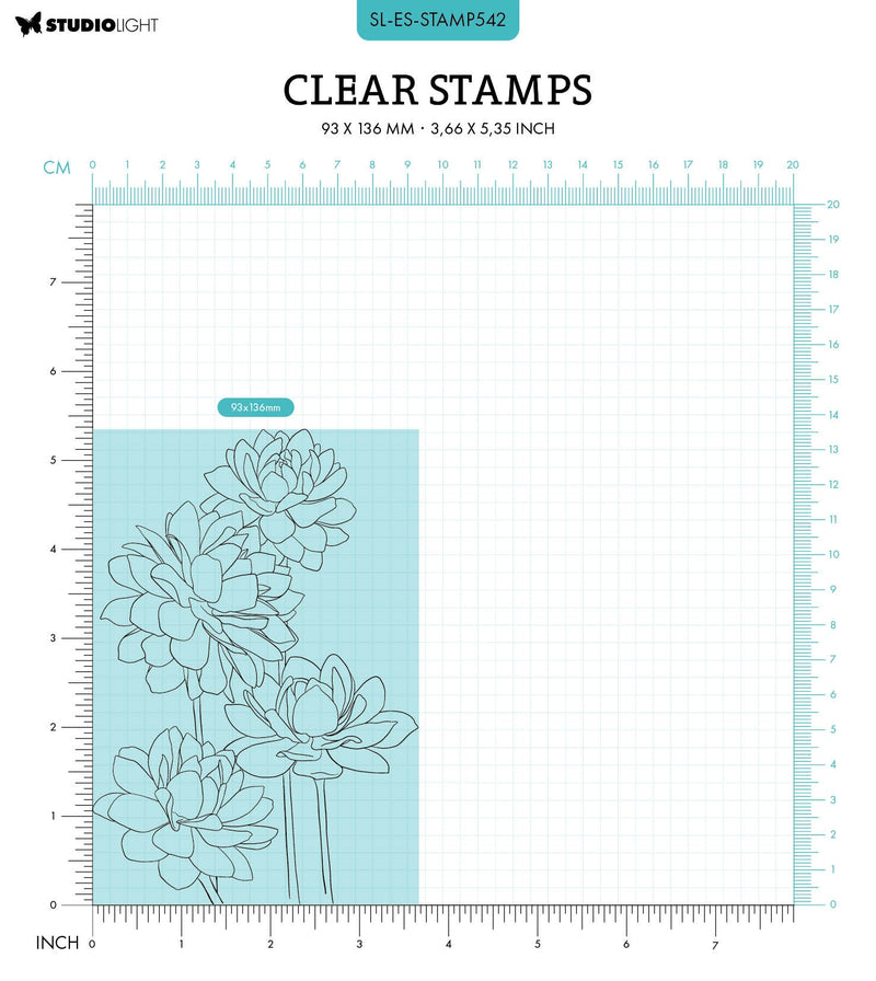 SL Tampon Transparent Petits Dahlias Essentiels 93x136x3mm 1 PC nr.542-2