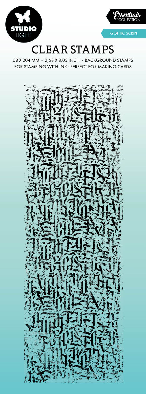 SL Clear Stamp Gothic Script Essentials 68x204x3mm 1 PC nr.550-1