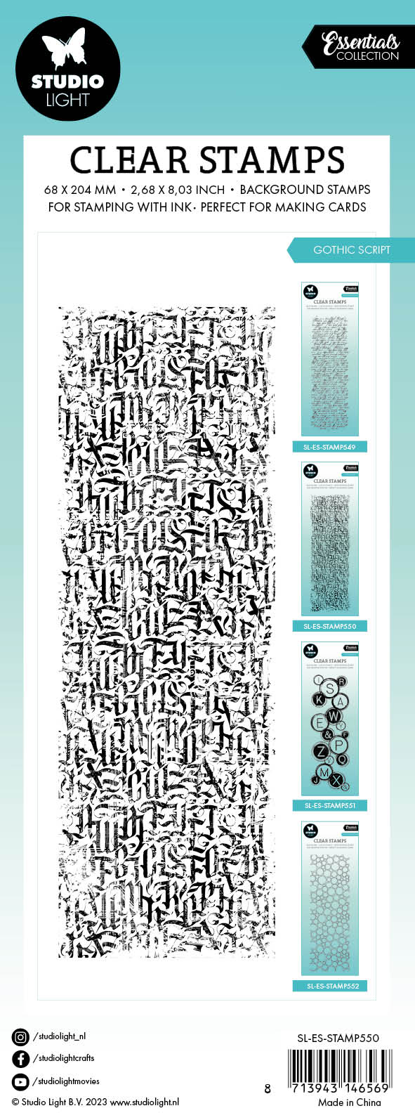 SL Clear Stamp Gothic Script Essentials 68x204x3mm 1 PC nr.550-4