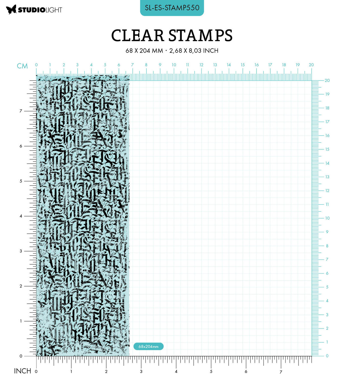 SL Clear Stamp Gothic Script Essentials 68x204x3mm 1 PC nr.550-2