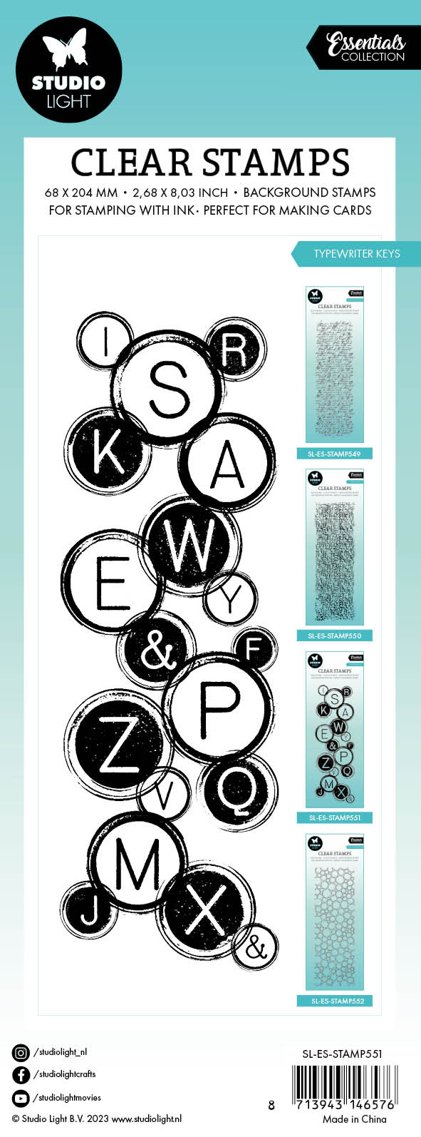 SL Clear Stamp Typewriter Keys Essentials 68x204x3mm 1 PC nr.551-4