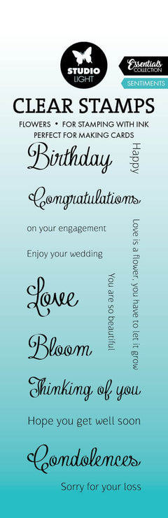 SL Clear Stamp Sentiments Essentials 46,2x142x3mm 13 PC nr.589-1