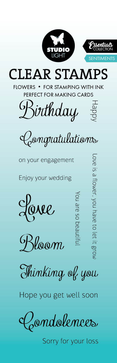 SL Clear Stamp Sentiments Essentials 46,2x142x3mm 13 PC nr.589-1