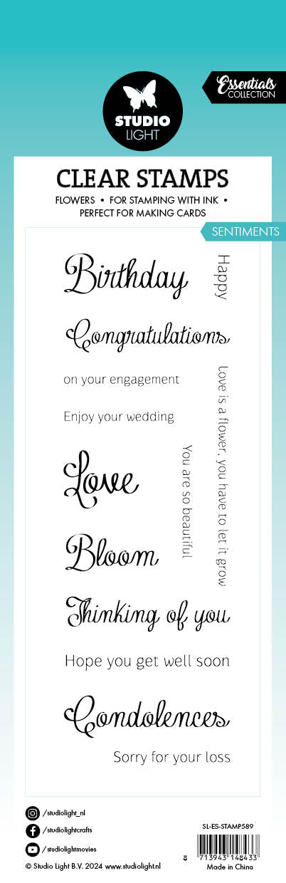 SL Clear Stamp Sentiments Essentials 46,2x142x3mm 13 PC nr.589-3