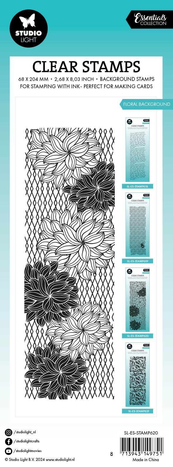 SL Clear Stamp Floral Background Essentials 1 PC-3