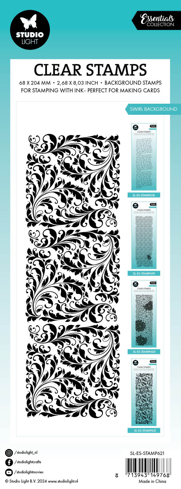 SL Clear Stamp Swirl Background Essentials 1 PC-3