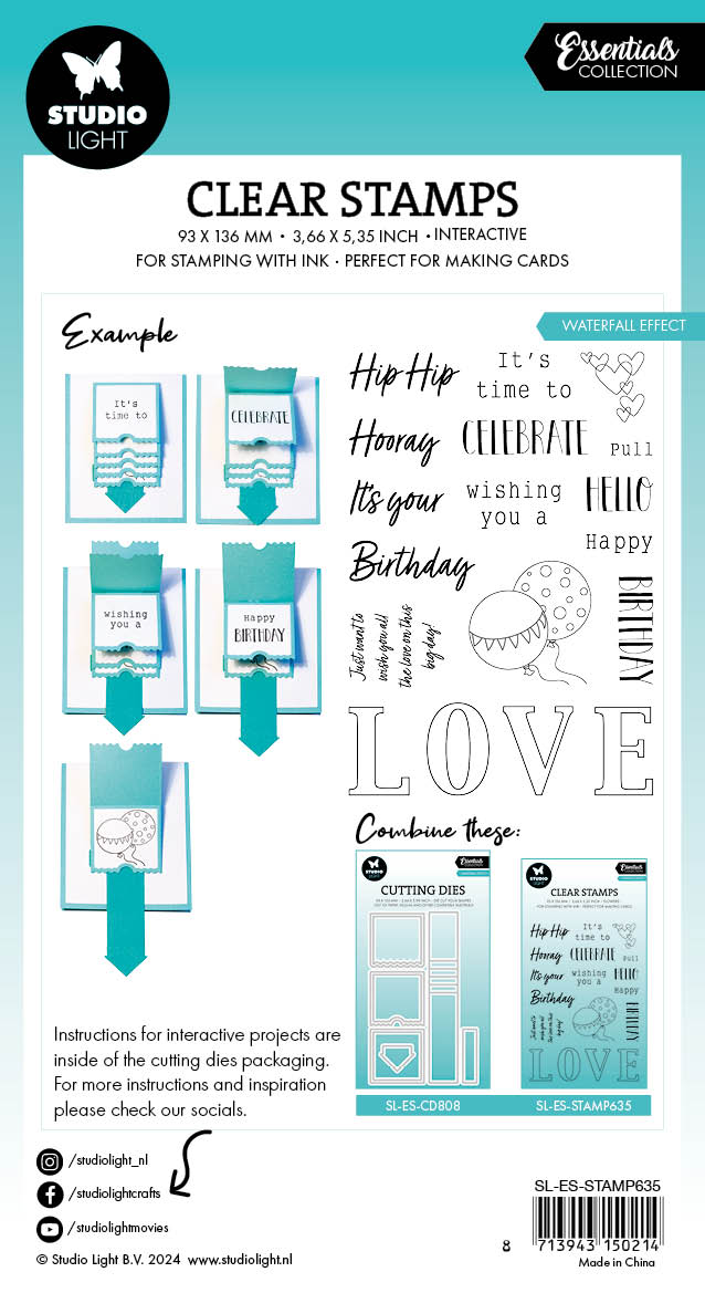 SL Clear Stamp Waterfall Effect Essentials 18 PC-3
