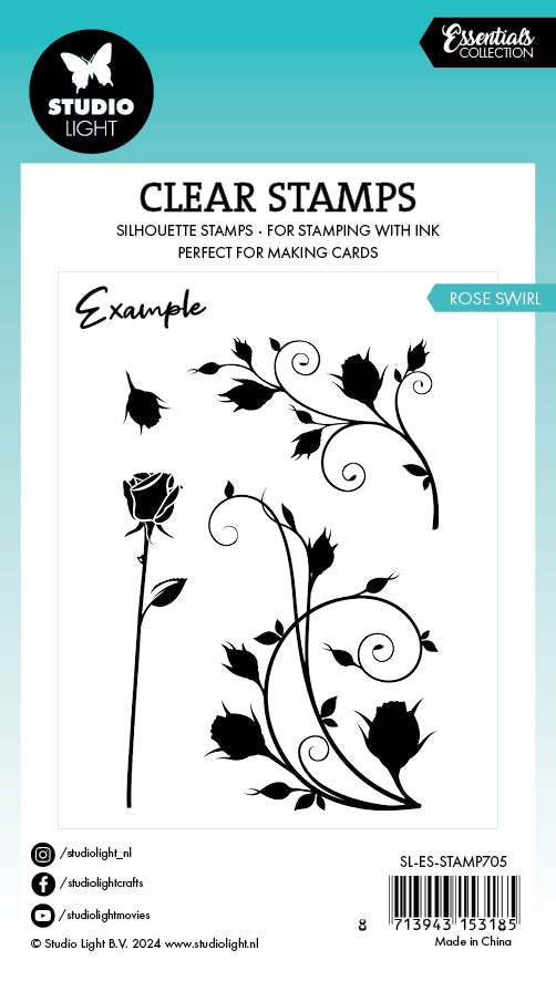 SL Tampon transparent Volutes de roses Essentiels 4 pces-3