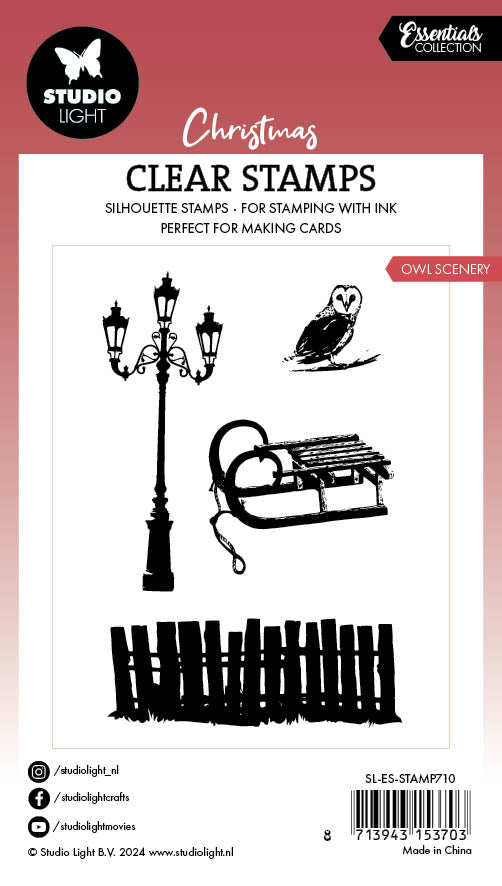 SL Tampon transparent Chouette Scènes Essentielles 4 pièces-2