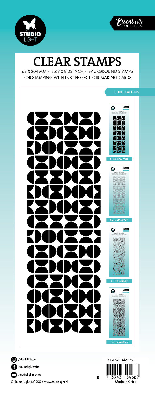 SL Clear Stamp Retro Pattern Essentials 1 PC-2