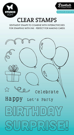 SL Clear Stamps Balloon Box Pop-Up Essentials 13 PC-1