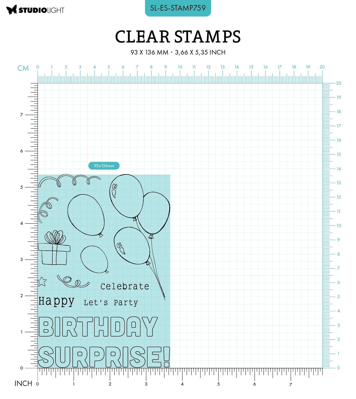 SL Clear Stamps Balloon Box Pop-Up Essentials 13 PC-2