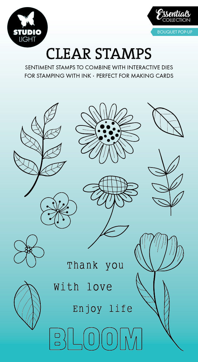 SL Clear Stamps Bouquet Pop-Up Essentials 13 PC-1