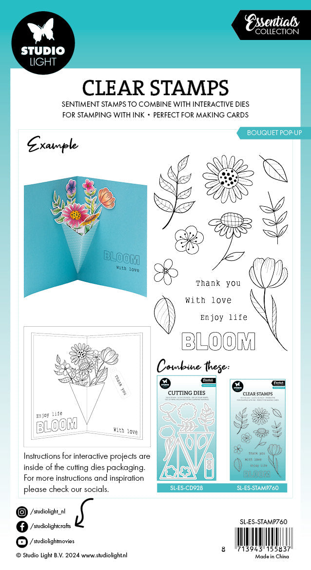 SL Clear Stamps Bouquet Pop-Up Essentials 13 PC-3
