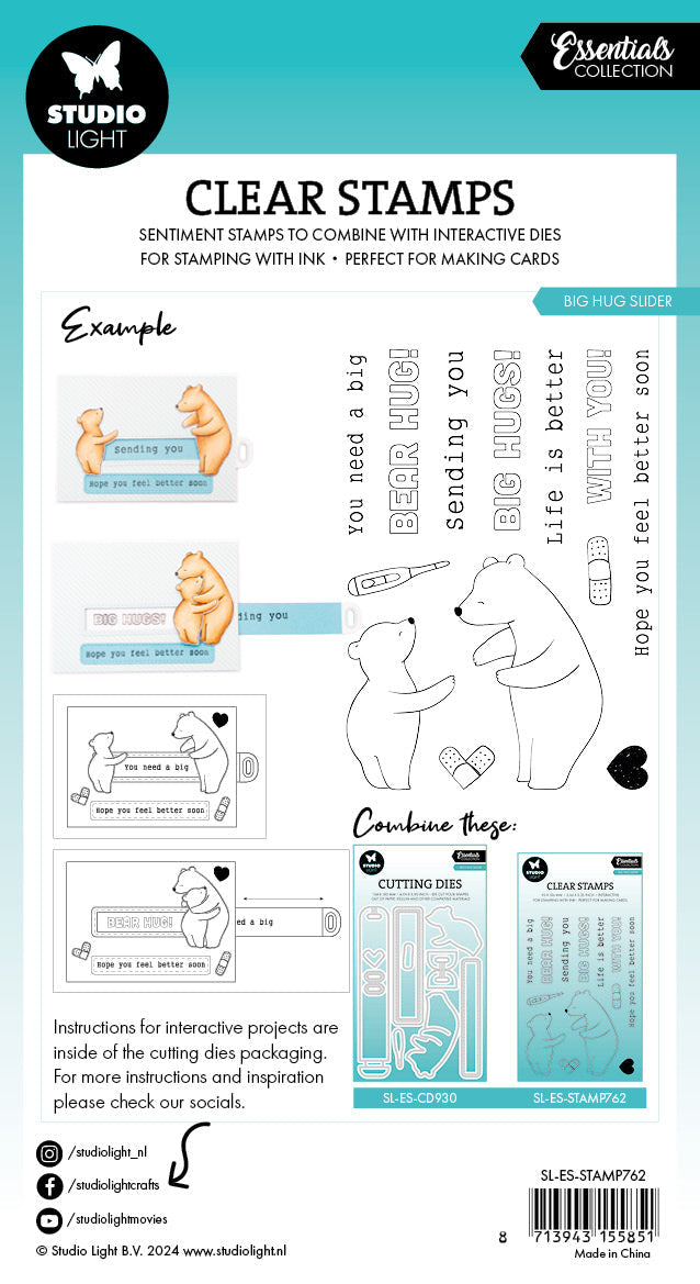 SL Clear Stamps Hug Slider Essentials 13 PC-2