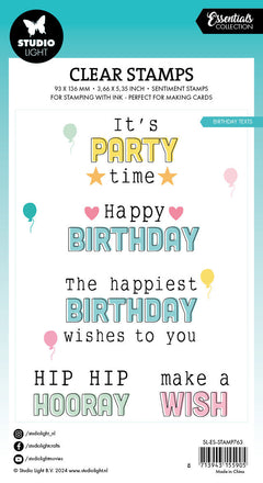 SL Clear Stamps Birthday Texts Essentials 18 PC-3