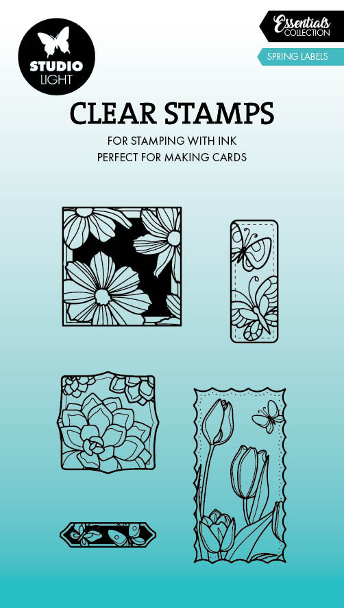 SL Clear Stamp Spring Labels Essentials 5 PC-1
