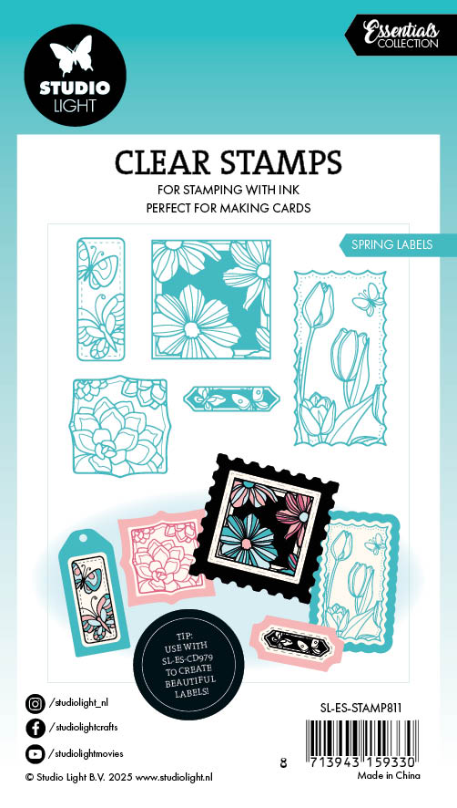 SL Clear Stamp Spring Labels Essentials 5 PC-2