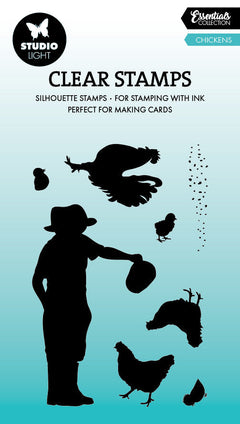 SL Clear Stamp Chickens Essentials 8 Pieces-1