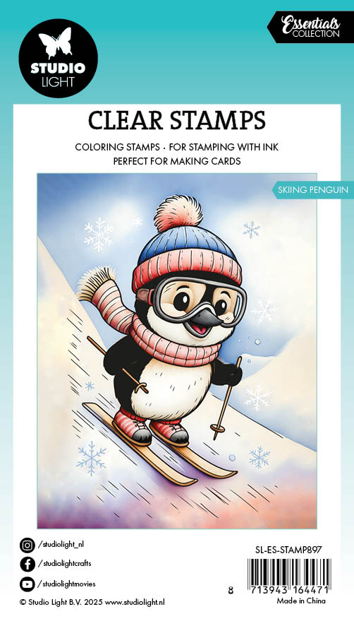 SL Clear Stamp Skiing Penguin Essentials 74x105x1mm 1 Pieces-1