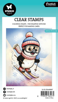 SL Clear Stamp Skiing Penguin Essentials 74x105x1mm 1 Pieces-1