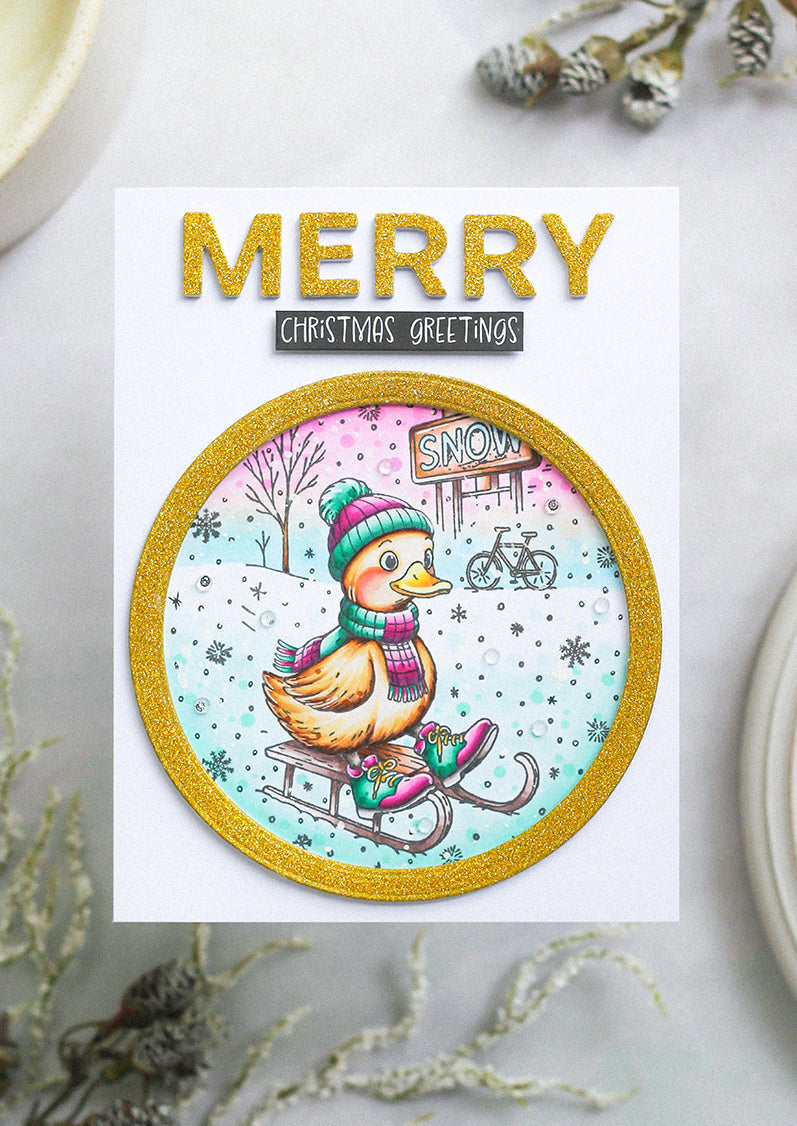SL Clear Stamp Duck On A Sleigh Essentials 74x105x1mm 1 Pieces-3