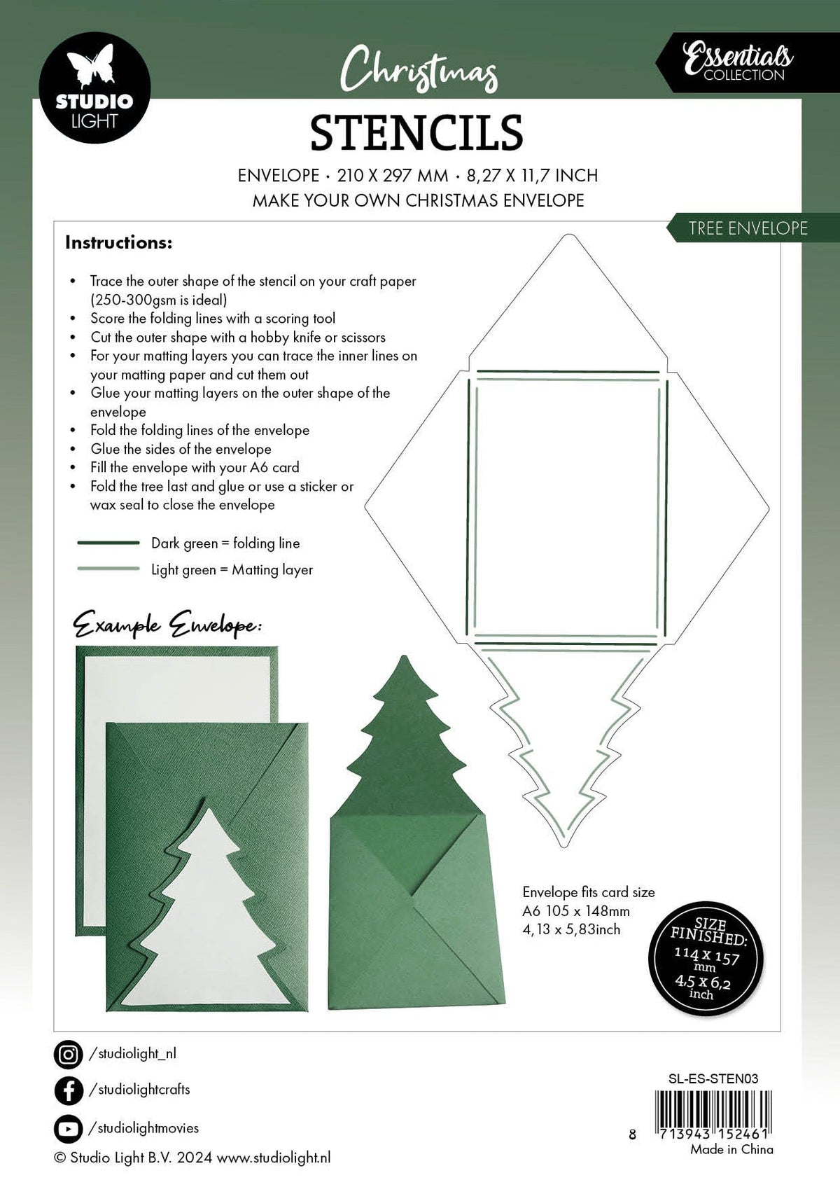 SL Stencil Tree Envelope Essentials 1 PC-2